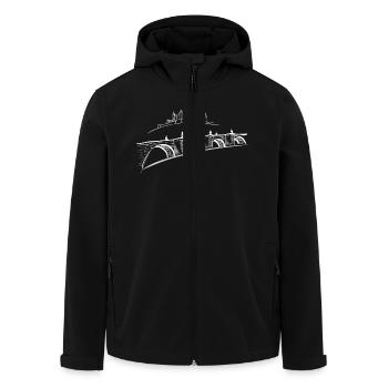 Brückenschoppen - Recycelte Männer Softshell-Jacke von Stanley/Stella - Schwarz - Vorne - AI Model Male 185 light (185cm)
