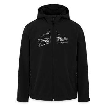 Brückenschoppen - Recycelte Männer Softshell-Jacke von Stanley/Stella - Schwarz - Vorne - AI Model Male 185 light (185cm)