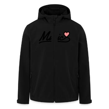 music_2c - Veste softshell homme en polyester recyclé Stanley/Stella - noir - Devant - AI Model Male 185 light (185cm)