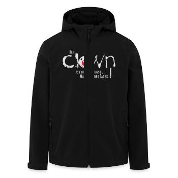 Clown gefrühstückt - Recycelte Männer Softshell-Jacke von Stanley/Stella - Schwarz - Vorne - AI Model Male 185 light (185cm)