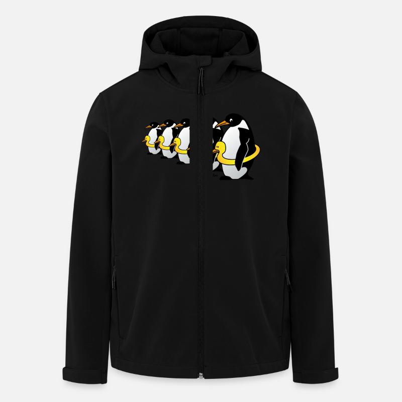 Pinguine mit Quietscheentchen - Recycelte Männer Softshell-Jacke von Stanley/Stella - Schwarz