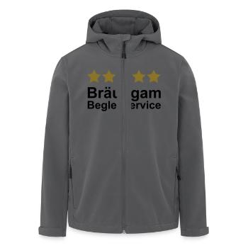 Bräutigam Begleitservice Junggesellen Abschied - Recycelte Männer Softshell-Jacke von Stanley/Stella - Schwarz - Vorne - AI Model Male 185 light (185cm)