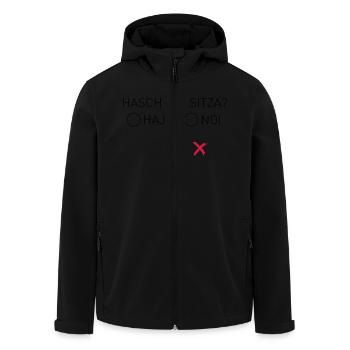 Hasch oin? - Recycelte Männer Softshell-Jacke von Stanley/Stella - Schwarz - Vorne - AI Model Male 185 light (185cm)