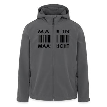 madein nl 13 maastricht - Recycelte Männer Softshell-Jacke von Stanley/Stella - Schwarz - Vorne - AI Model Male 185 light (185cm)