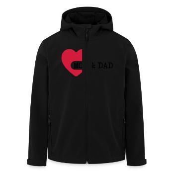 love_mom_and_dad__f2 - Men’s Recycled Softshell Jacket by Stanley/Stella - black - Front - AI Model Male 185 light (185cm)