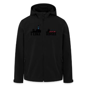 I like North Sea Silhouette - Men’s Recycled Softshell Jacket by Stanley/Stella - black - Front - AI Model Male 185 light (185cm)