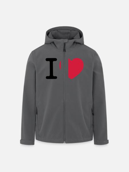 i love - Recycelte Männer Softshell-Jacke von Stanley/Stella - Schwarz
