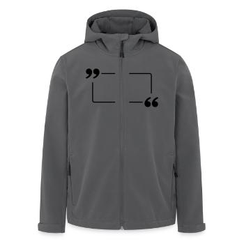 Bulle citation 1 (à personnaliser) - Veste softshell homme en polyester recyclé Stanley/Stella - noir - Devant - AI Model Male 185 light (185cm)