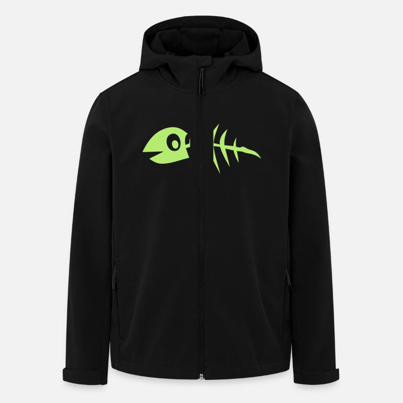 Fisch Fisch Knochenkamm fischgrate1 - Recycelte Männer Softshell-Jacke von Stanley/Stella - Schwarz