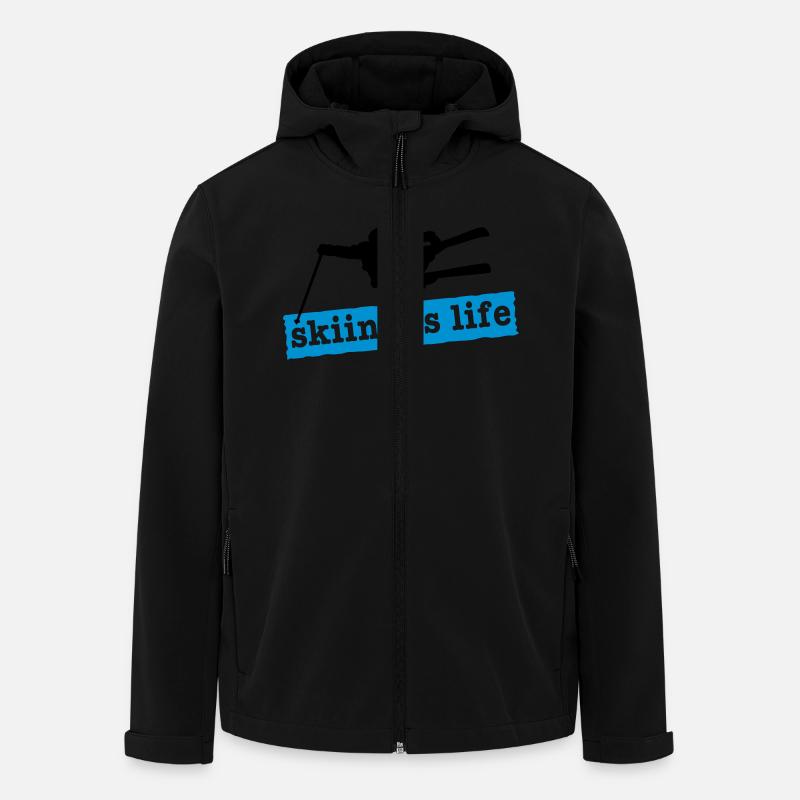 skiing is life i 2c - Recycelte Männer Softshell-Jacke von Stanley/Stella - Schwarz