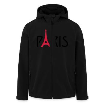 Paris Eiffel Tower - Men’s Recycled Softshell Jacket by Stanley/Stella - black - Front - AI Model Male 185 light (185cm)