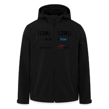 ((2B) | |! (2B)) ... ist immer wahr - Recycelte Männer Softshell-Jacke von Stanley/Stella - Schwarz - Vorne - AI Model Male 185 light (185cm)