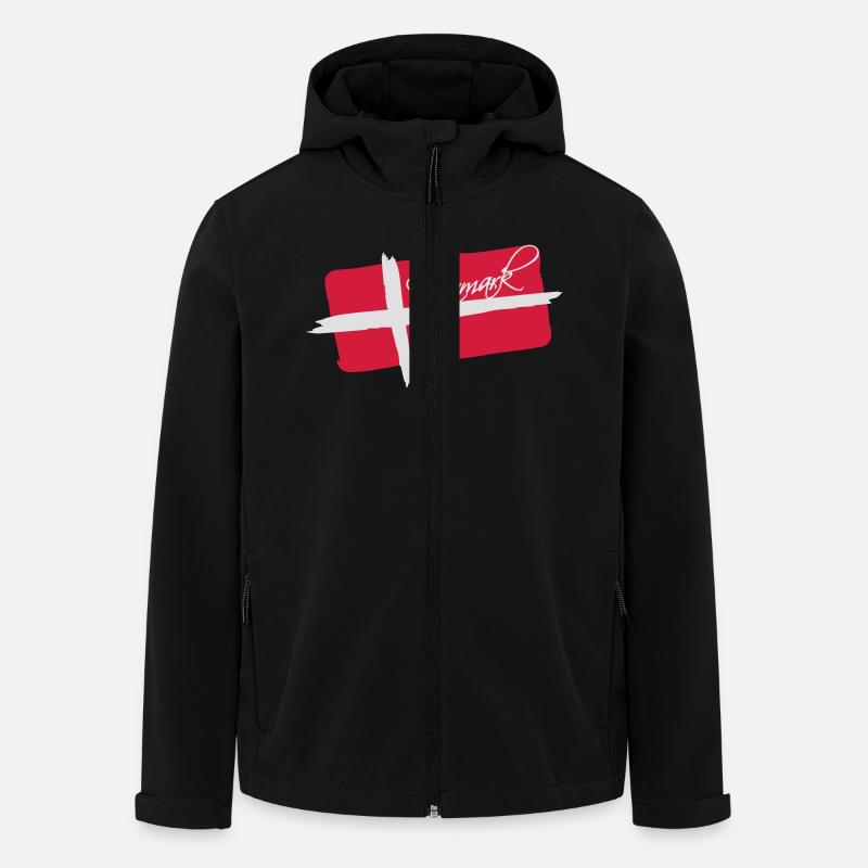 Denmark Flag Design - Recycelte Männer Softshell-Jacke von Stanley/Stella - Schwarz