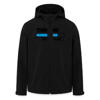 Thinking….please wait... - Recycelte Männer Softshell-Jacke von Stanley/Stella - Schwarz - Vorne - AI Model Male 185 light (185cm)
