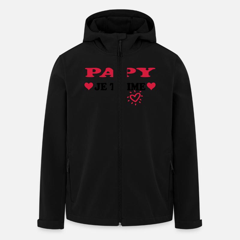 Papy je t'aime - Recycelte Männer Softshell-Jacke von Stanley/Stella - Schwarz
