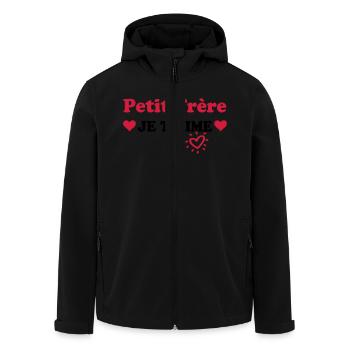 Petit-frère je t'aime - Veste softshell homme en polyester recyclé Stanley/Stella - noir - Devant - AI Model Male 185 light (185cm)