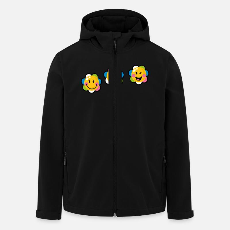 Smiley Kawaii Flower - Veste softshell homme en polyester recyclé Stanley/Stella - noir