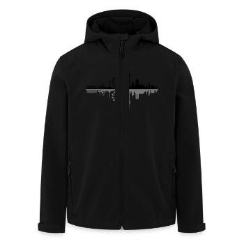 Skyline - München Riesenrad - Recycelte Männer Softshell-Jacke von Stanley/Stella - Schwarz - Vorne - AI Model Male 185 light (185cm)