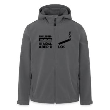 ein leben ohne rauchen - Recycelte Männer Softshell-Jacke von Stanley/Stella - Schwarz - Vorne - AI Model Male 185 light (185cm)