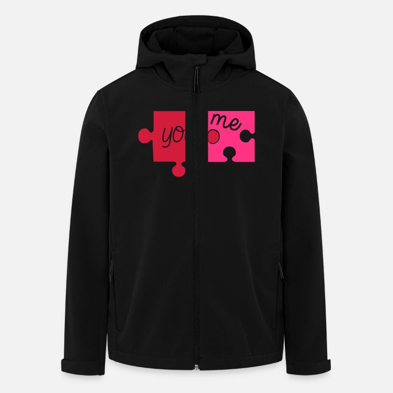 puzzle_you__me_02 - Recycelte Männer Softshell-Jacke von Stanley/Stella - Schwarz