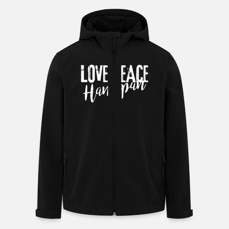 LOVE PEACE Handpan white - Recycelte Männer Softshell-Jacke von Stanley/Stella - Schwarz