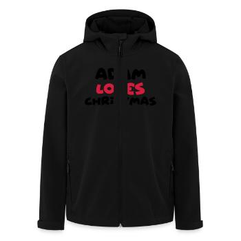 adam loves christmas xmas name - Men’s Recycled Softshell Jacket by Stanley/Stella - black - Front - AI Model Male 185 light (185cm)