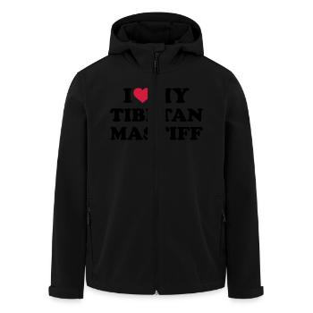 Tibetan Mastiff - Men’s Recycled Softshell Jacket by Stanley/Stella - black - Front - AI Model Male 185 light (185cm)