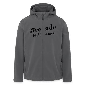 freunde für immer herz - Recycelte Männer Softshell-Jacke von Stanley/Stella - Schwarz - Vorne - AI Model Male 185 light (185cm)