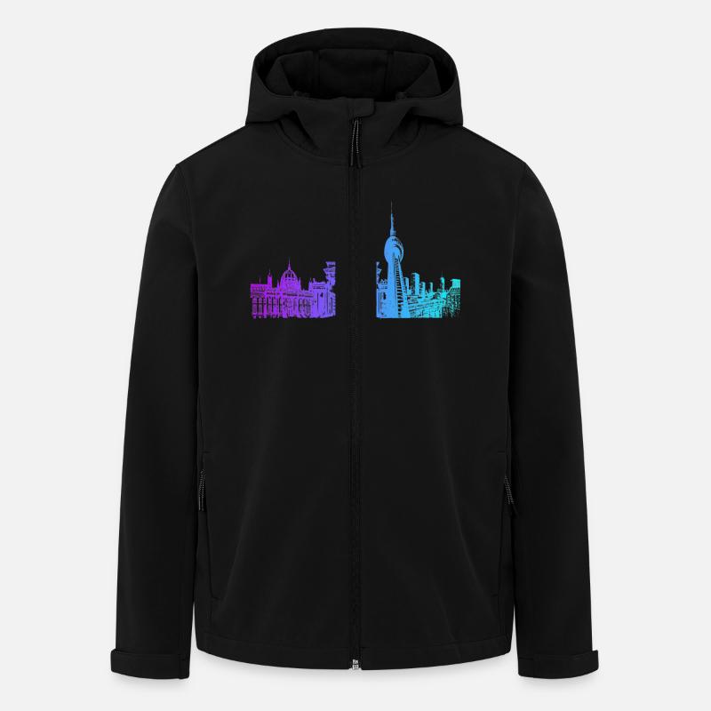 Berlin Stadt Skyline - Recycelte Männer Softshell-Jacke von Stanley/Stella - Schwarz