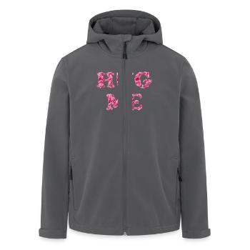 Hug Me with rose petals - Men’s Recycled Softshell Jacket by Stanley/Stella - anthracite - Front - AI Model Male 185 light (185cm)