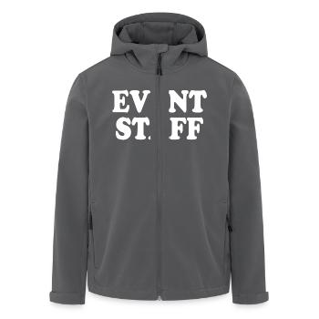 Event staff - Men’s Recycled Softshell Jacket by Stanley/Stella - black - Front - AI Model Male 185 light (185cm)