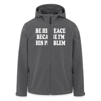be his peace because im his problem - Recycelte Männer Softshell-Jacke von Stanley/Stella - Schwarz - Vorne - AI Model Male 185 light (185cm)