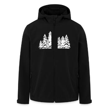 Wald Bäume - Recycelte Männer Softshell-Jacke von Stanley/Stella - Schwarz - Vorne - AI Model Male 185 light (185cm)