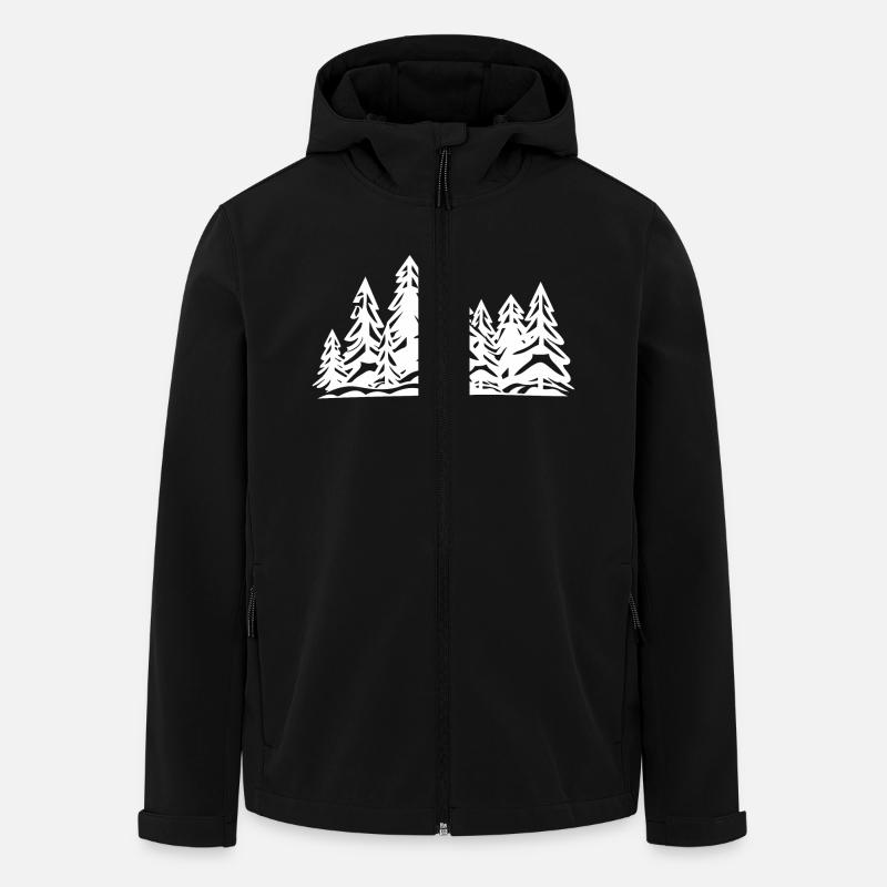 Forest Trees - Men’s Recycled Softshell Jacket by Stanley/Stella - black