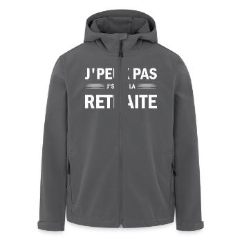 I Can't Humor T-Shirt I'm Retired - Men’s Recycled Softshell Jacket by Stanley/Stella - black - Front - AI Model Male 185 light (185cm)