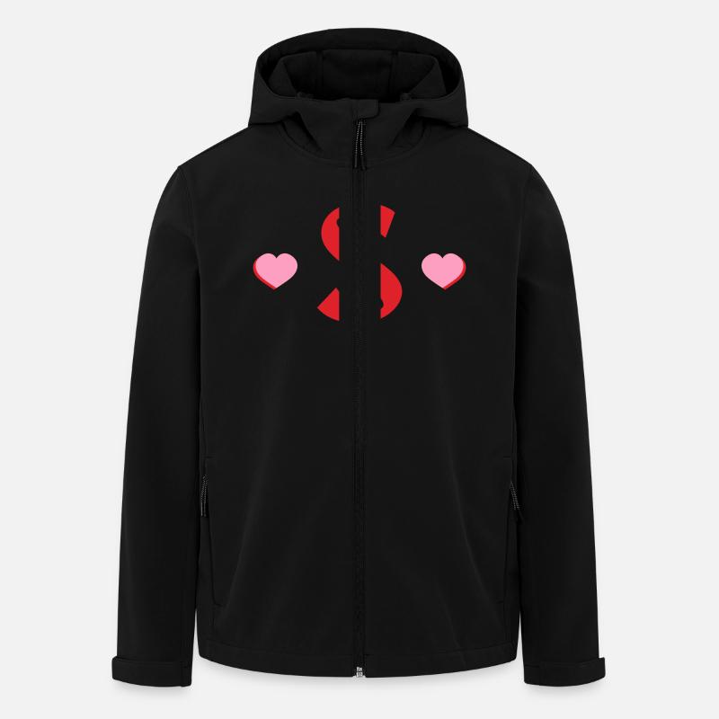 Letters s red hearts - Men’s Recycled Softshell Jacket by Stanley/Stella - black