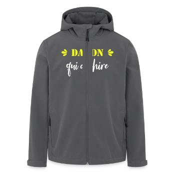 Daron Who's Ripping - Men’s Recycled Softshell Jacket by Stanley/Stella - black - Front - AI Model Male 185 light (185cm)