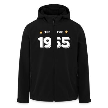 Das Beste von 1955 - Recycelte Männer Softshell-Jacke von Stanley/Stella - Schwarz - Vorne - AI Model Male 185 light (185cm)