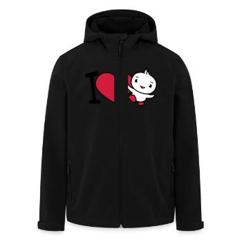 I Love Bird Heart Symbol Love Happy Cute - Men’s Recycled Softshell Jacket by Stanley/Stella - black - Front - AI Model Male 185 light (185cm)