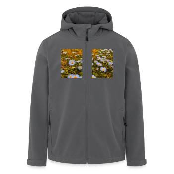Daisies in Bloom - Men’s Recycled Softshell Jacket by Stanley/Stella - black - Front - AI Model Male 185 light (185cm)