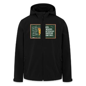Lustiges Mathelehrer Design Pizza & Probleme lösen - Recycelte Männer Softshell-Jacke von Stanley/Stella - Schwarz - Vorne - AI Model Male 185 light (185cm)