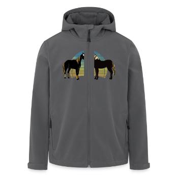 Pferde - Recycelte Männer Softshell-Jacke von Stanley/Stella - Schwarz - Vorne - AI Model Male 185 light (185cm)