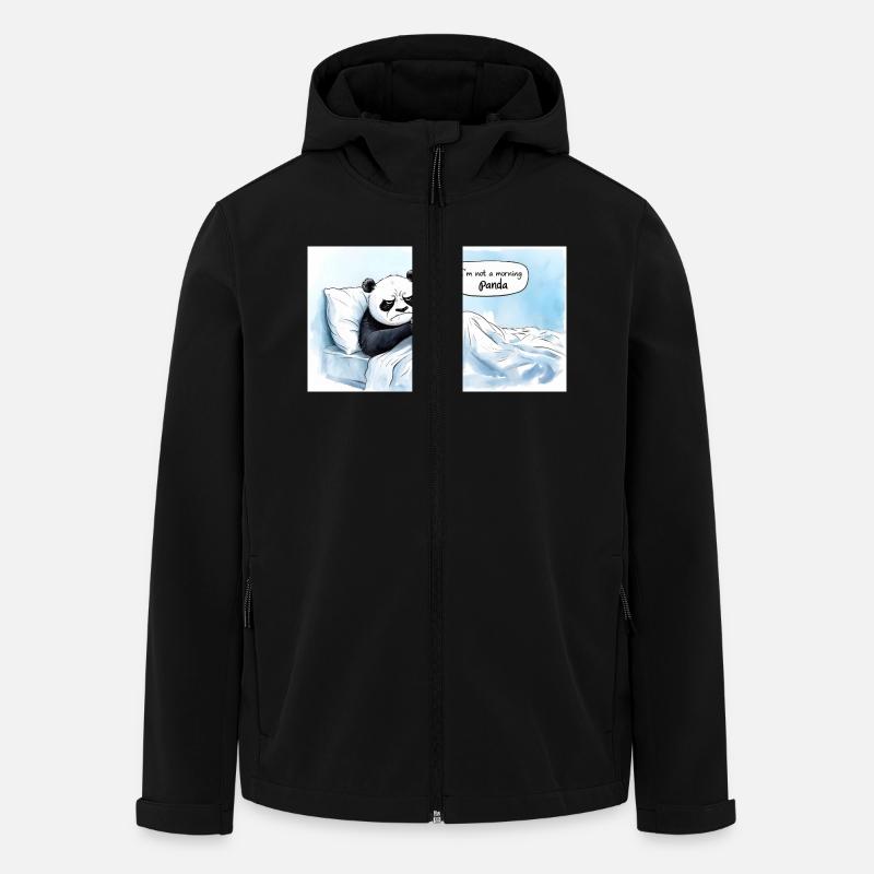Panda du matin - Veste softshell homme en polyester recyclé Stanley/Stella - noir
