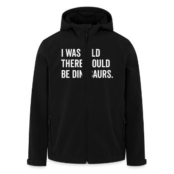 Mir wurde gesagt, dass es Dinosaurier geben würde - Recycelte Männer Softshell-Jacke von Stanley/Stella - Schwarz - Vorne - AI Model Male 185 light (185cm)
