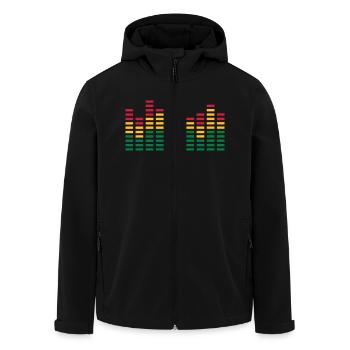 equalizer, Tape, cassette, music, tapes, radio - Men’s Recycled Softshell Jacket by Stanley/Stella - black - Front - AI Model Male 185 light (185cm)