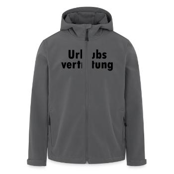 urlaubsvertretung - Recycelte Männer Softshell-Jacke von Stanley/Stella - Schwarz - Vorne - AI Model Male 185 light (185cm)
