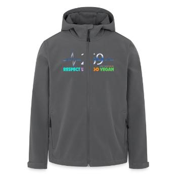 269 RESPECT LIFE - Recycelte Männer Softshell-Jacke von Stanley/Stella - Schwarz - Vorne - AI Model Male 185 light (185cm)