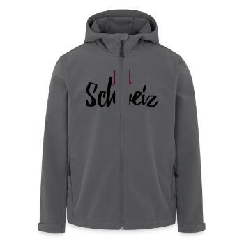 Schweiz - Recycelte Männer Softshell-Jacke von Stanley/Stella - Schwarz - Vorne - AI Model Male 185 light (185cm)