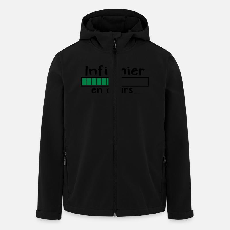infirmier en cours - Veste softshell homme en polyester recyclé Stanley/Stella - noir