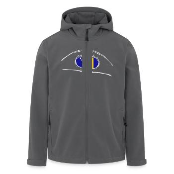 J’aime les mains Bosnia and Herzegovina - coeur - Veste softshell homme en polyester recyclé Stanley/Stella - noir - Devant - AI Model Male 185 light (185cm)